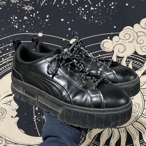 Puma Dua Lipa X Mayze Lace Up Womens Black Platform Sneakers Size 11